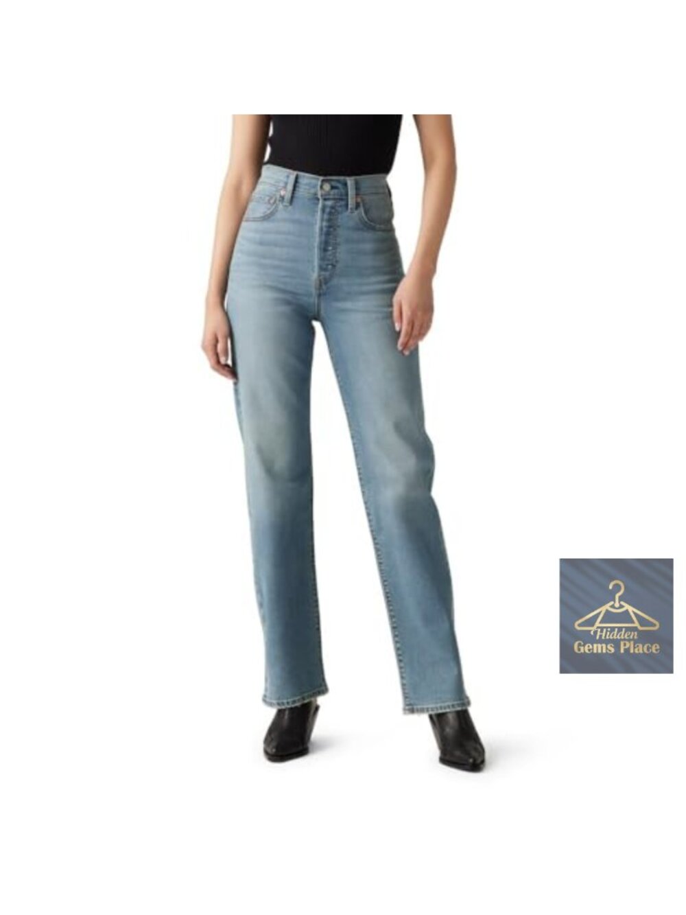 Levi's Ribcage Straight Full Length Jeans Super High Rise Slim Fit